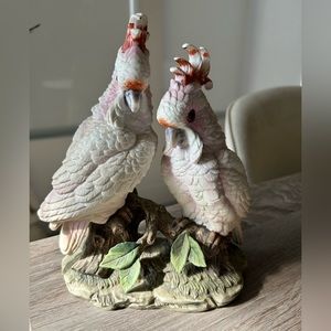 COLLECTIBLE Vintage Pink Cockatoos Birds by Andrea